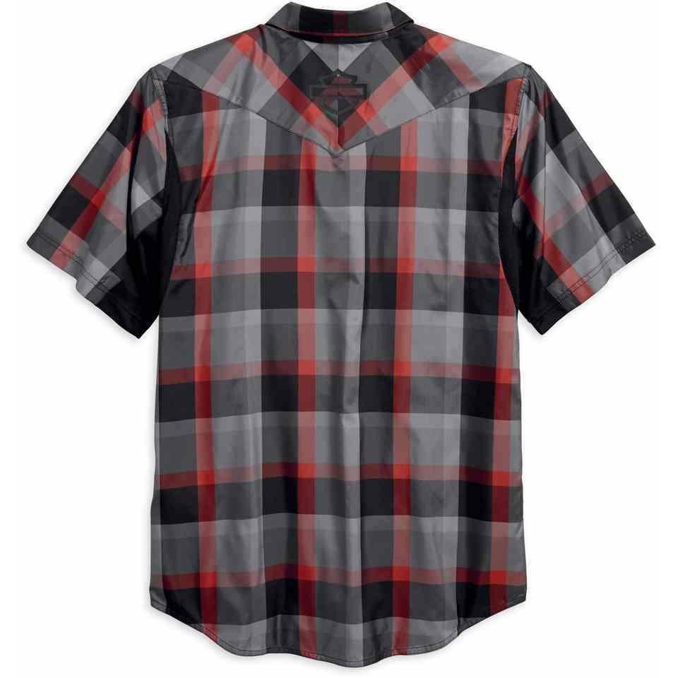 Harley-Davidson™ Men's H-D Performance Fast-Dry Plaid Shirt, Gray 96414-18VM