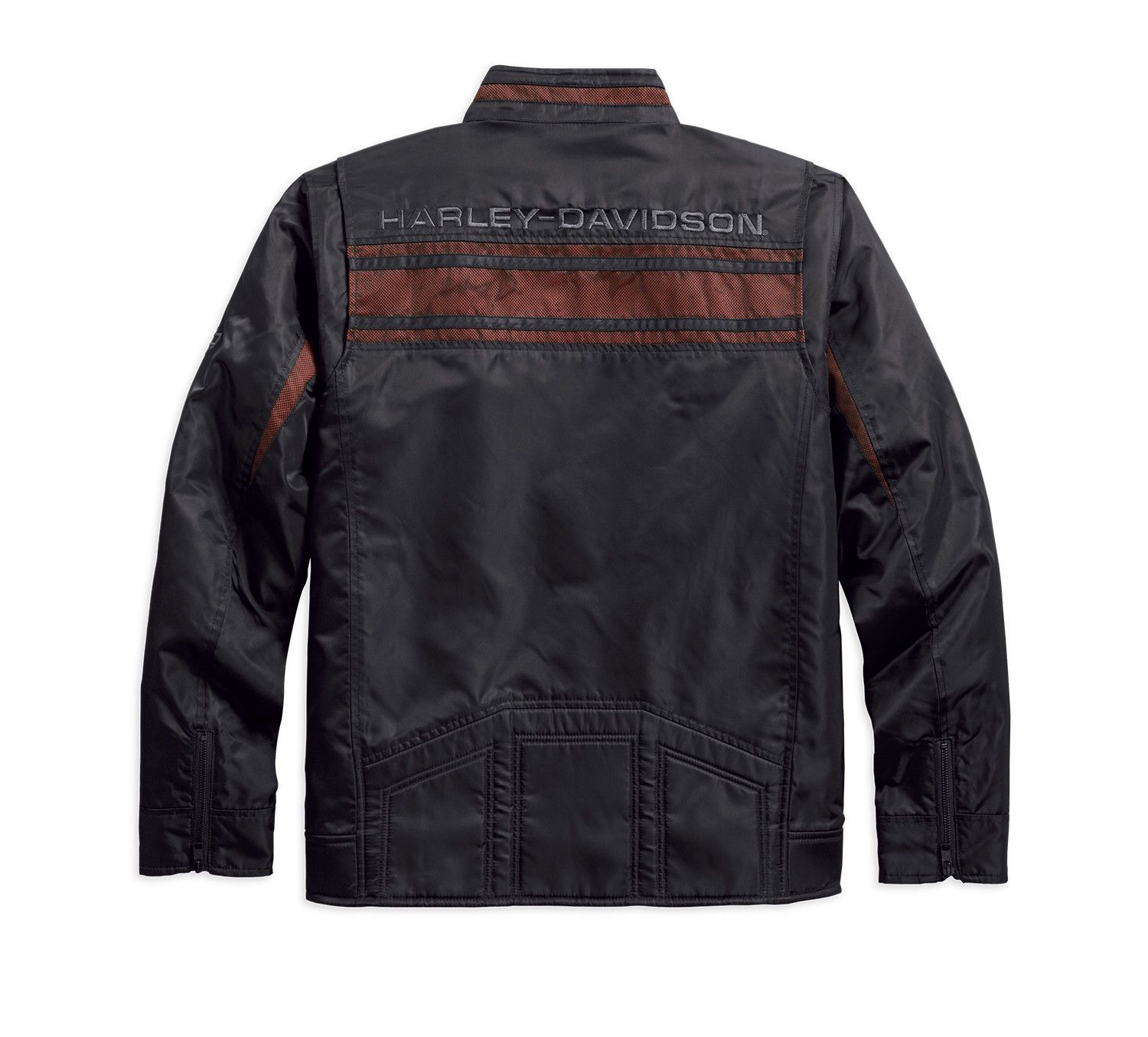 Harley-Davidson® Men's Lightweight Mesh Accent Nylon Jacket, Black  97454-18VM