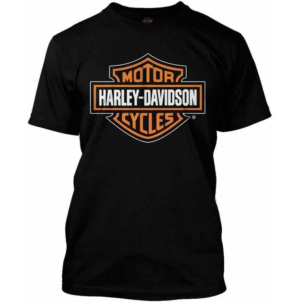 Harley-Davidson™ Men's Orange Bar & Shield Black T-Shirt 30290591