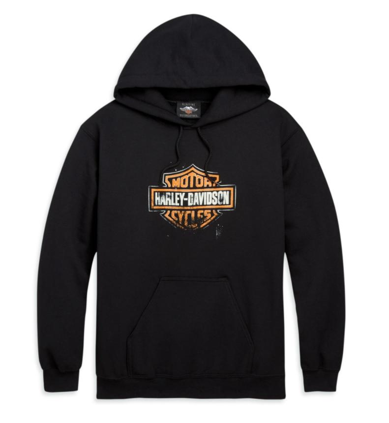 Harley-Davidson Men's Patina Bar & Shield Logo Pullover Hooded Sweatshirt- 96490-20VM