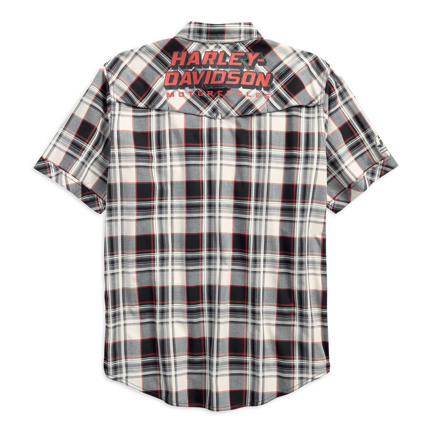 Harley-Davidson Men's Performance Vented Plaid Woven Shirt, White 96548-19VM