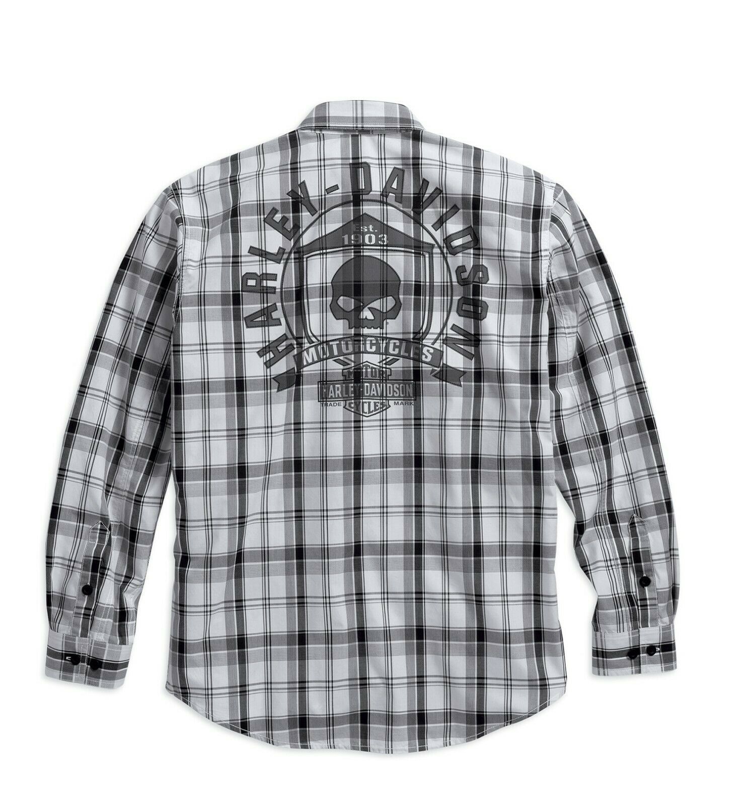 Harley-Davidson Men's Skull Shield Plaid Shirt - 99008-16VM