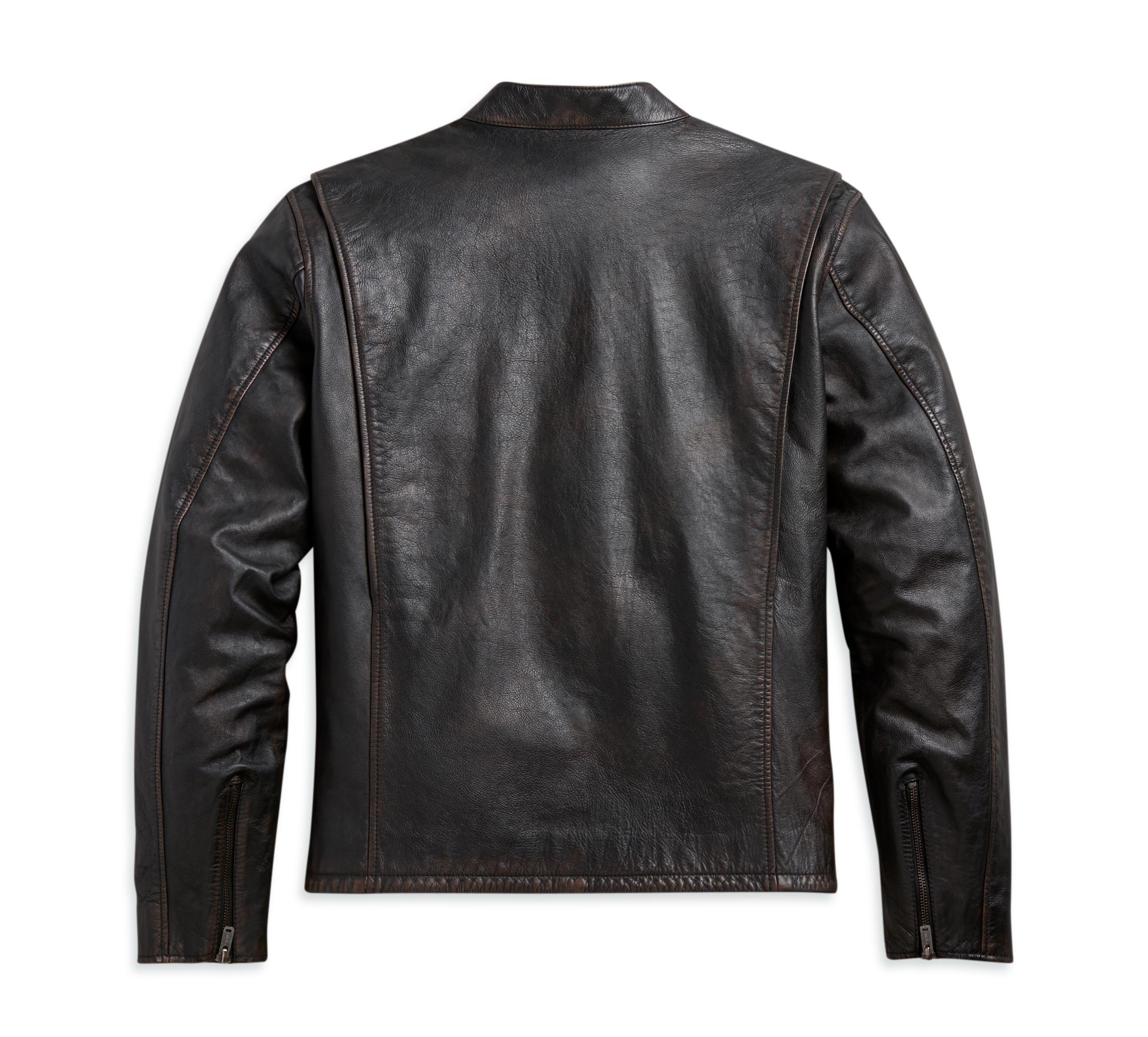 Harley-Davidson® Men's Sleeve Stripe Leather Jacket - 97009-21VM