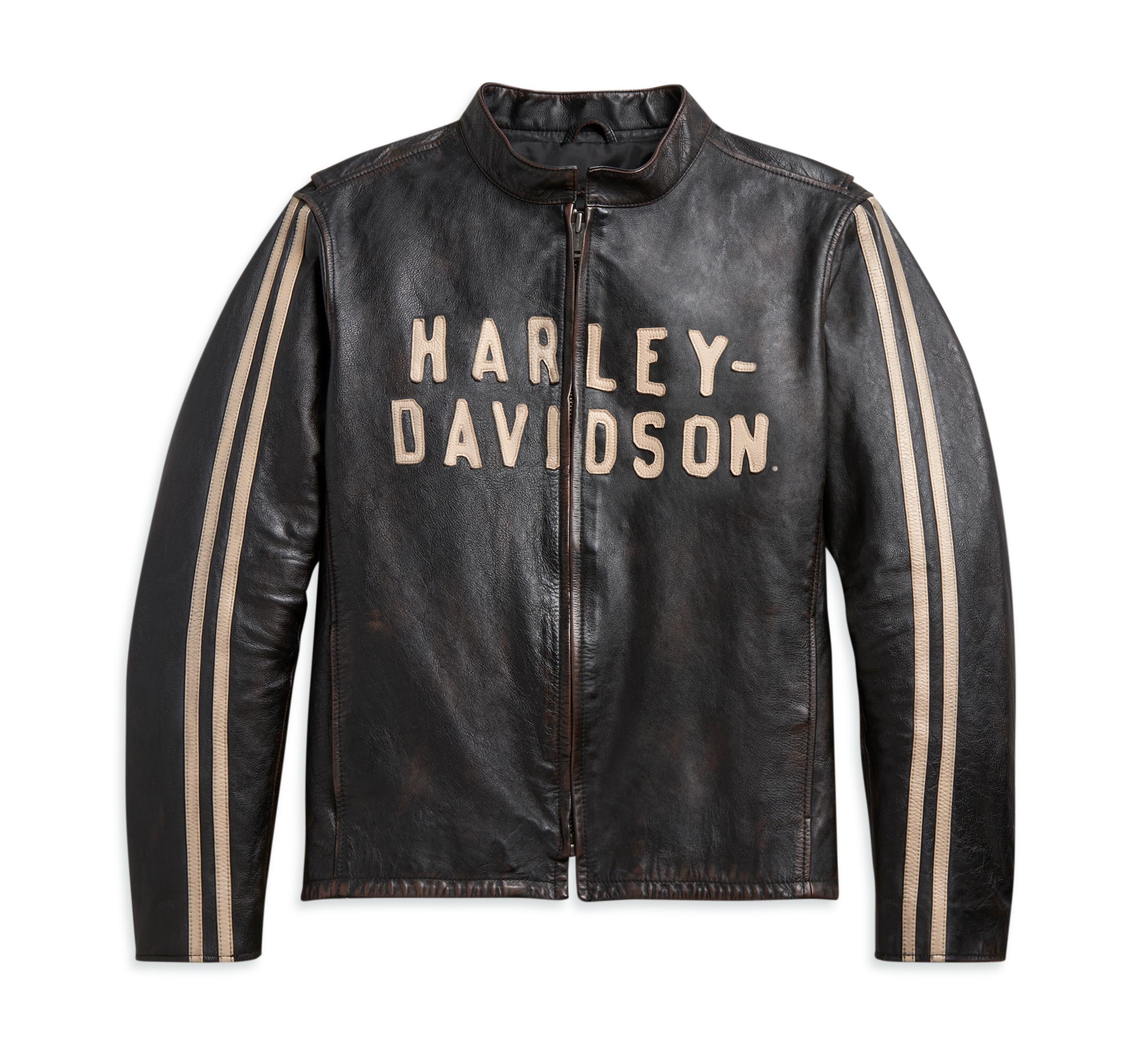 Harley-Davidson Men's Sleeve Stripe Leather Jacket - 97009-21VM