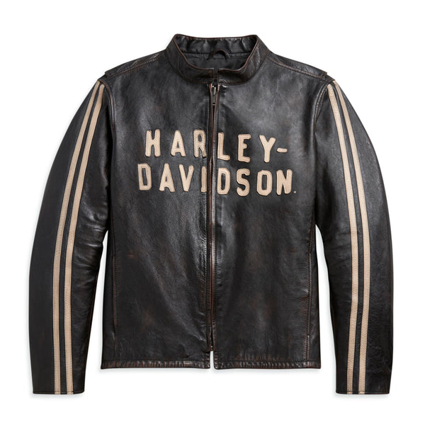 Harley-Davidson® Men's Sleeve Stripe Leather Jacket 97009-21VM