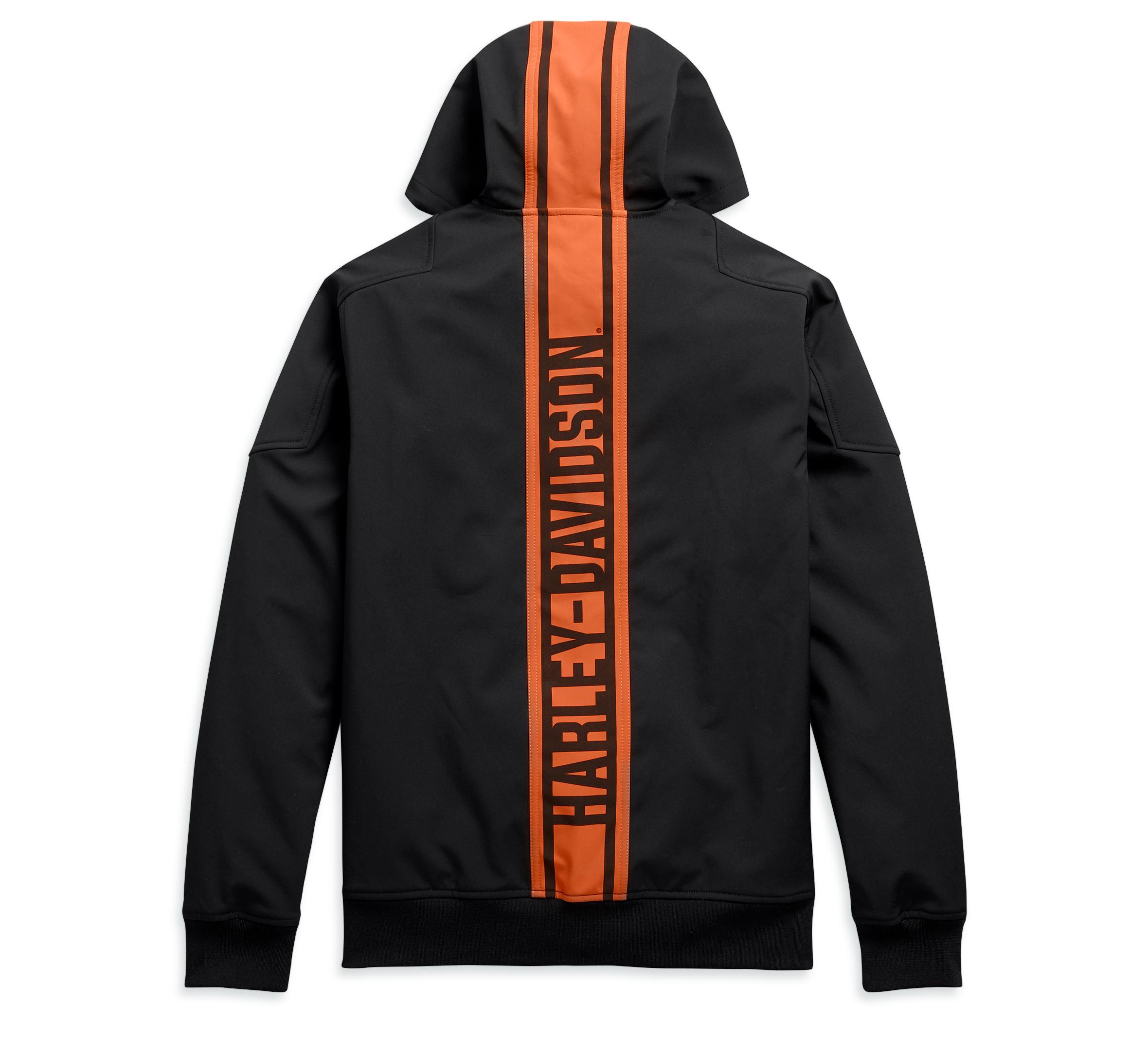 Harley-Davidson Men's Vertical Stripe Hooded Stretch Jacket, Black - 98408-20VM