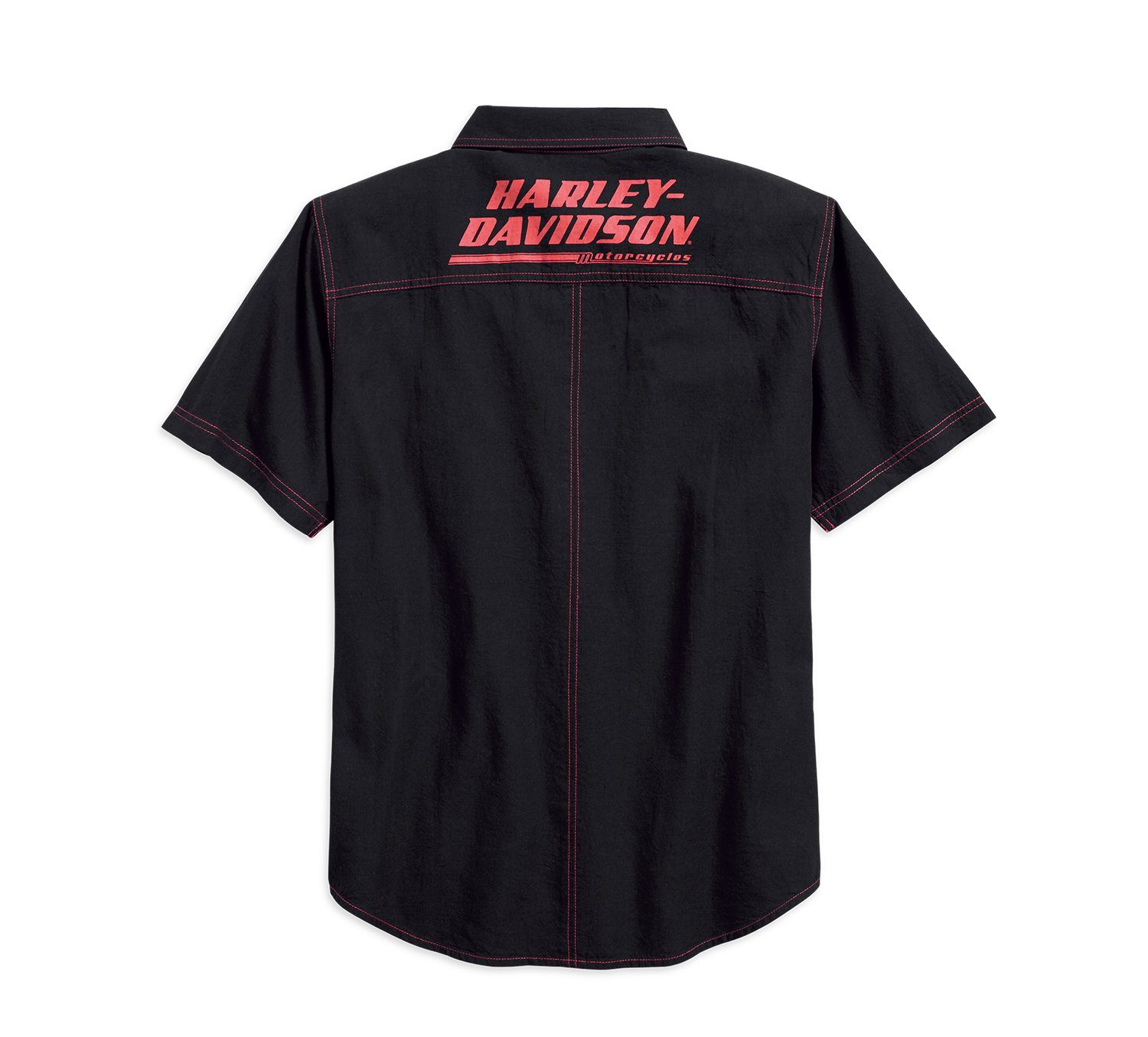 Harley-Davidson Men's Vertical Stripe Short Sleeve Woven Shirt - 96178-18VM