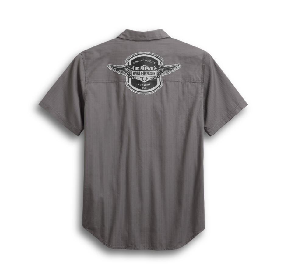 Harley-Davidson Men's Winged Logo Textured Shirt - 99154-19VM