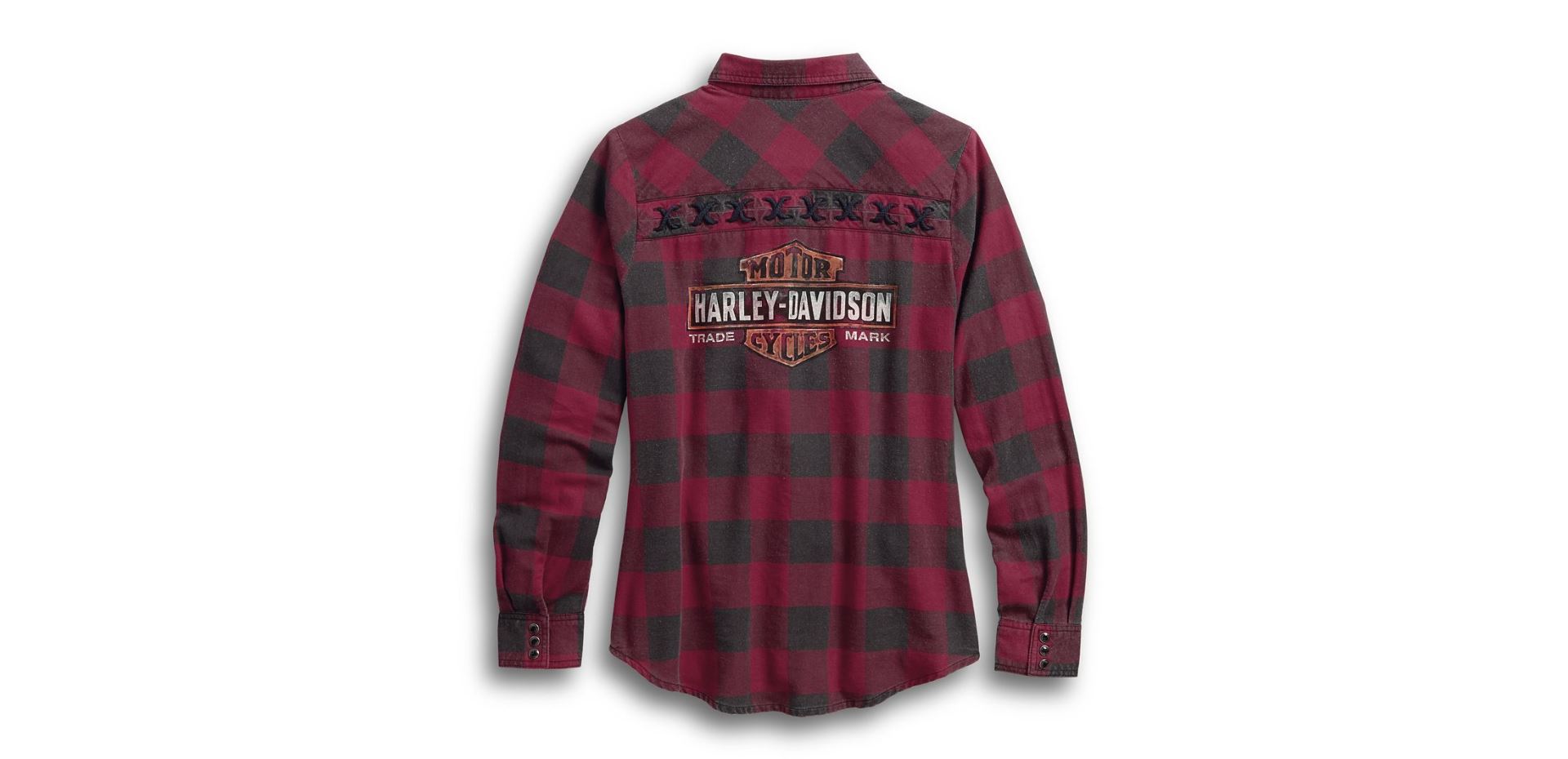 Harley-Davidson Women's Genuine Laced Yoke Plaid Shirt - 99109-17VW