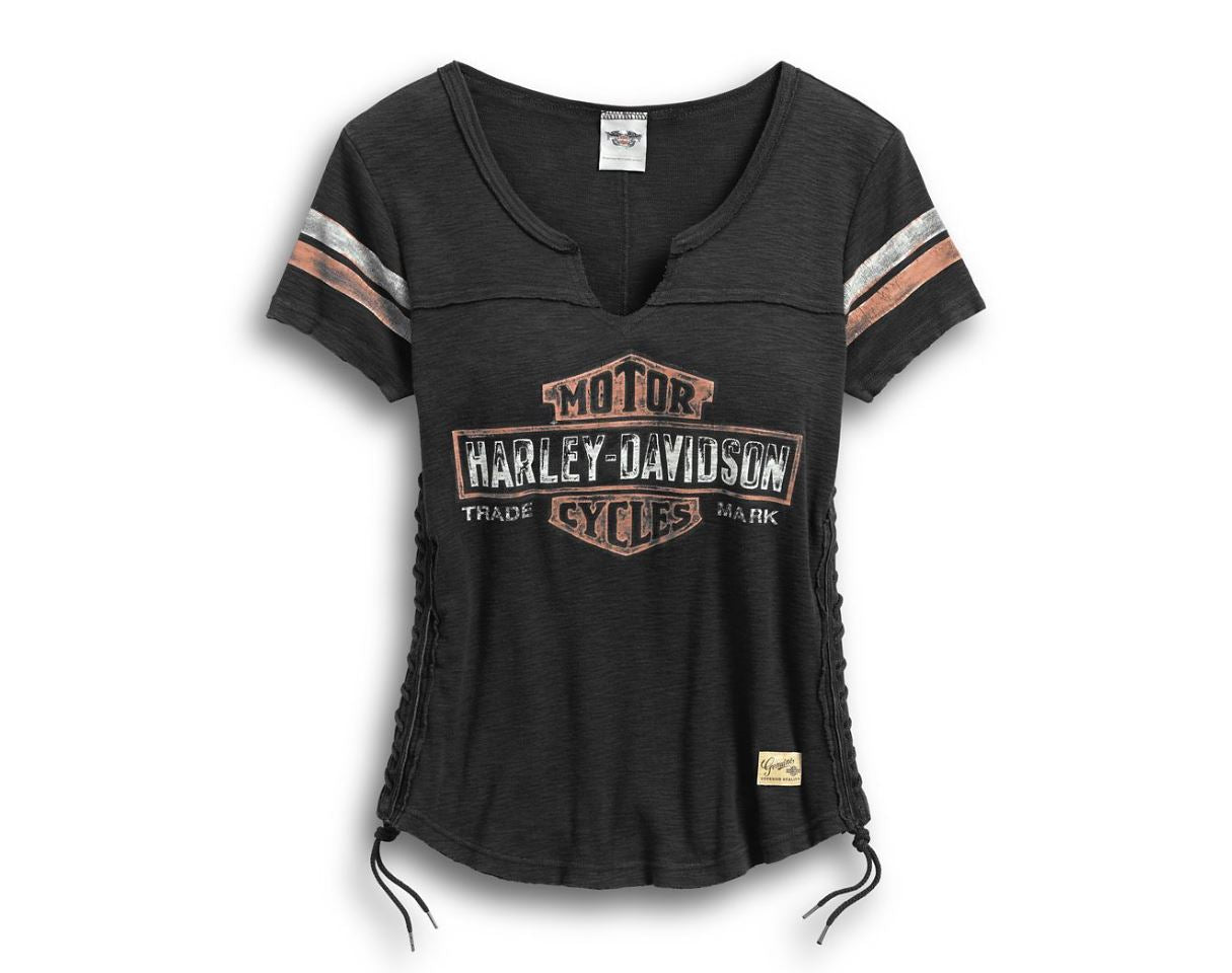 Harley-Davidson Women's Genuine Side Laced Tee - 99104-17VW