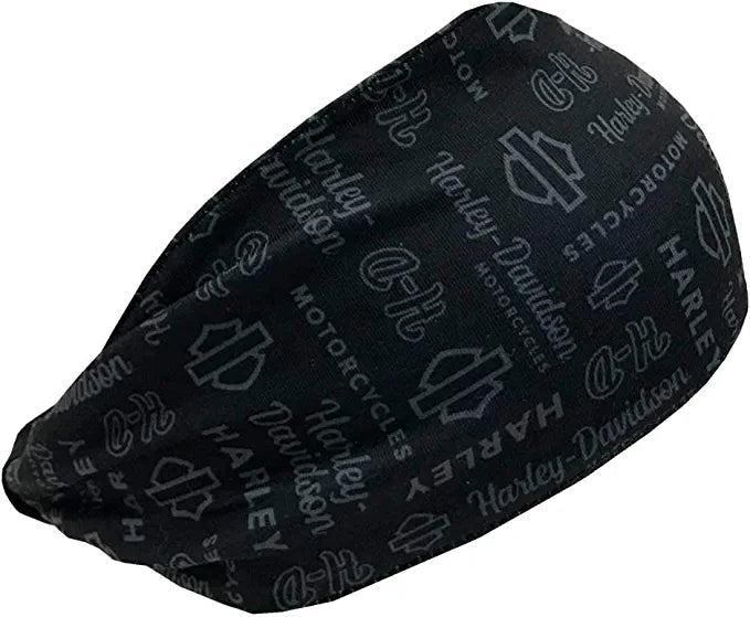 Harley-Davidson Women's H-D Script Reversible Headband, Black & Gray HP34880