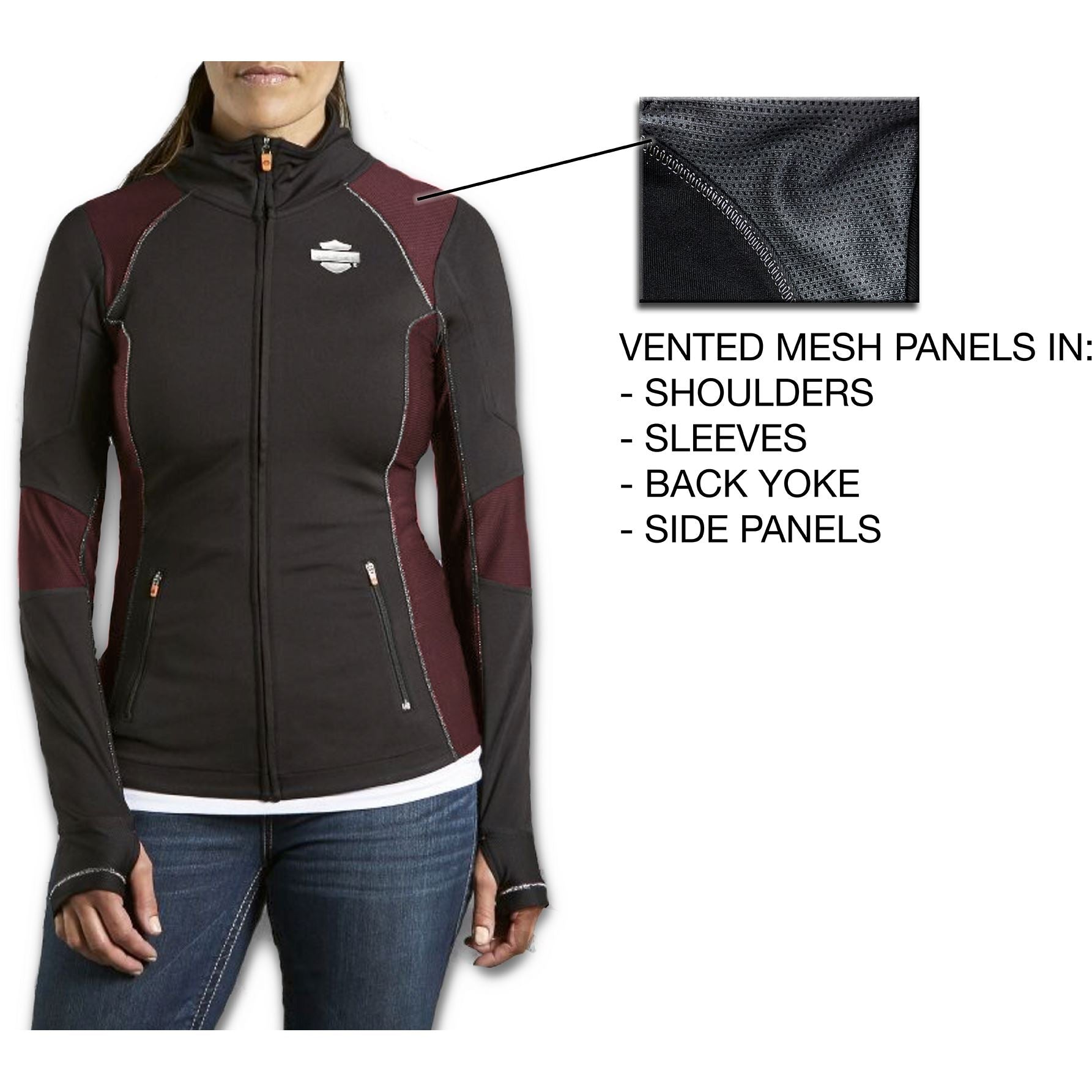 Harley-Davidson™ Womens Jacket, Bar & Shield Vented Performance 99157-15VW