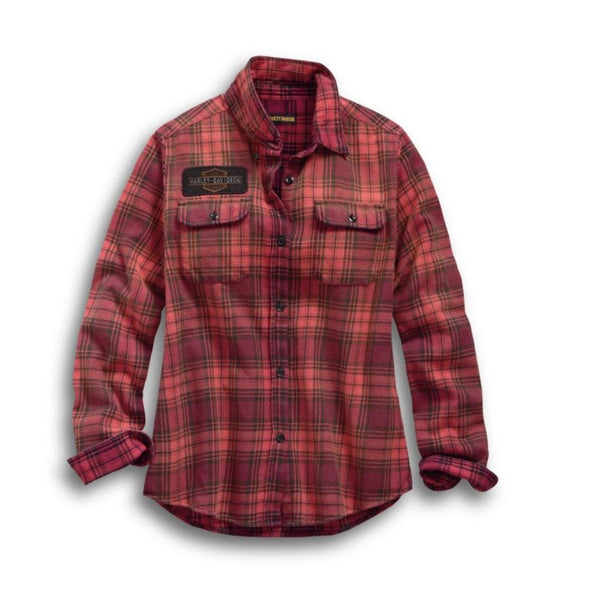 Harley-Davidson® Women's Laser Cut Logo Plaid Shirt - 99123-19VW