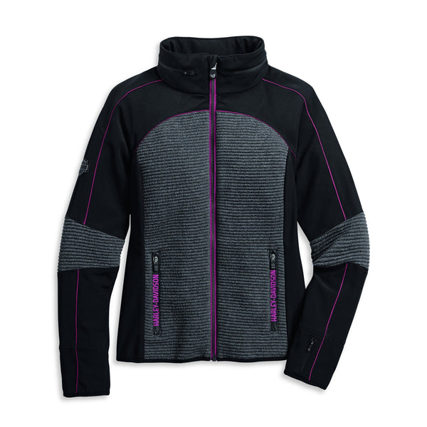 Harley-Davidson® Women's Mixed Media Textured Knit Jacket - 97409-20VW