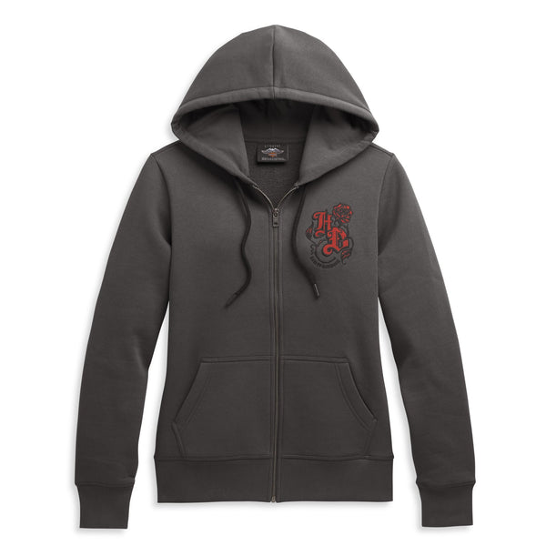 Harley-Davidson® Women's Roses Zip Front Hoodie - 96323-21VW