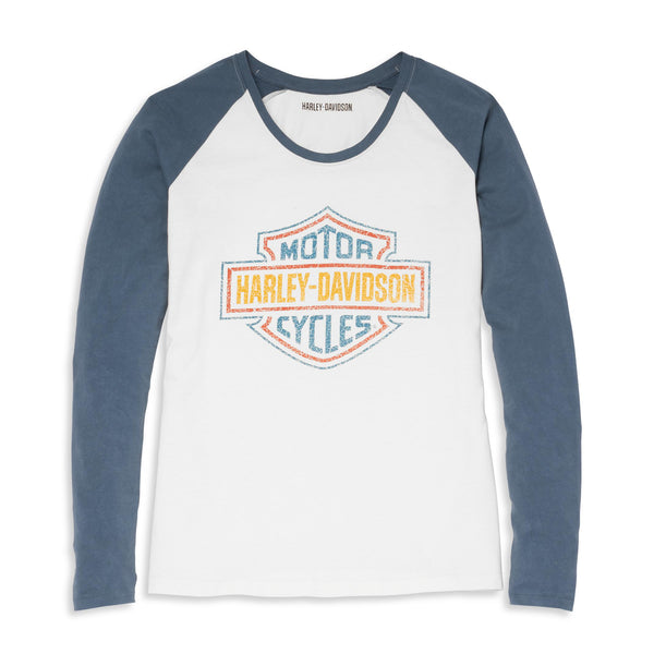 Harley Davidson - Harley-Davidson Scoop Neck Raglan ロゴT harley-davidson-womens-scoop-
