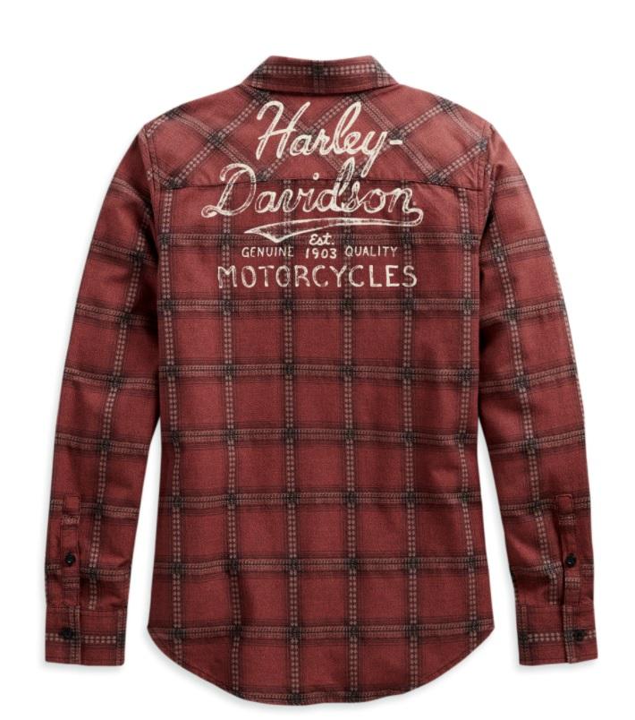 Harley-Davidson Women's Script Font Plaid Shirt, 99117-20VW