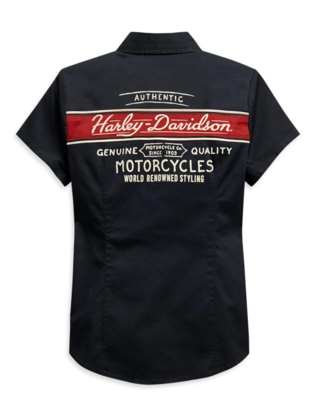 Harley-Davidson Women's Washed Zip-Front Shirt, 99122-20VW