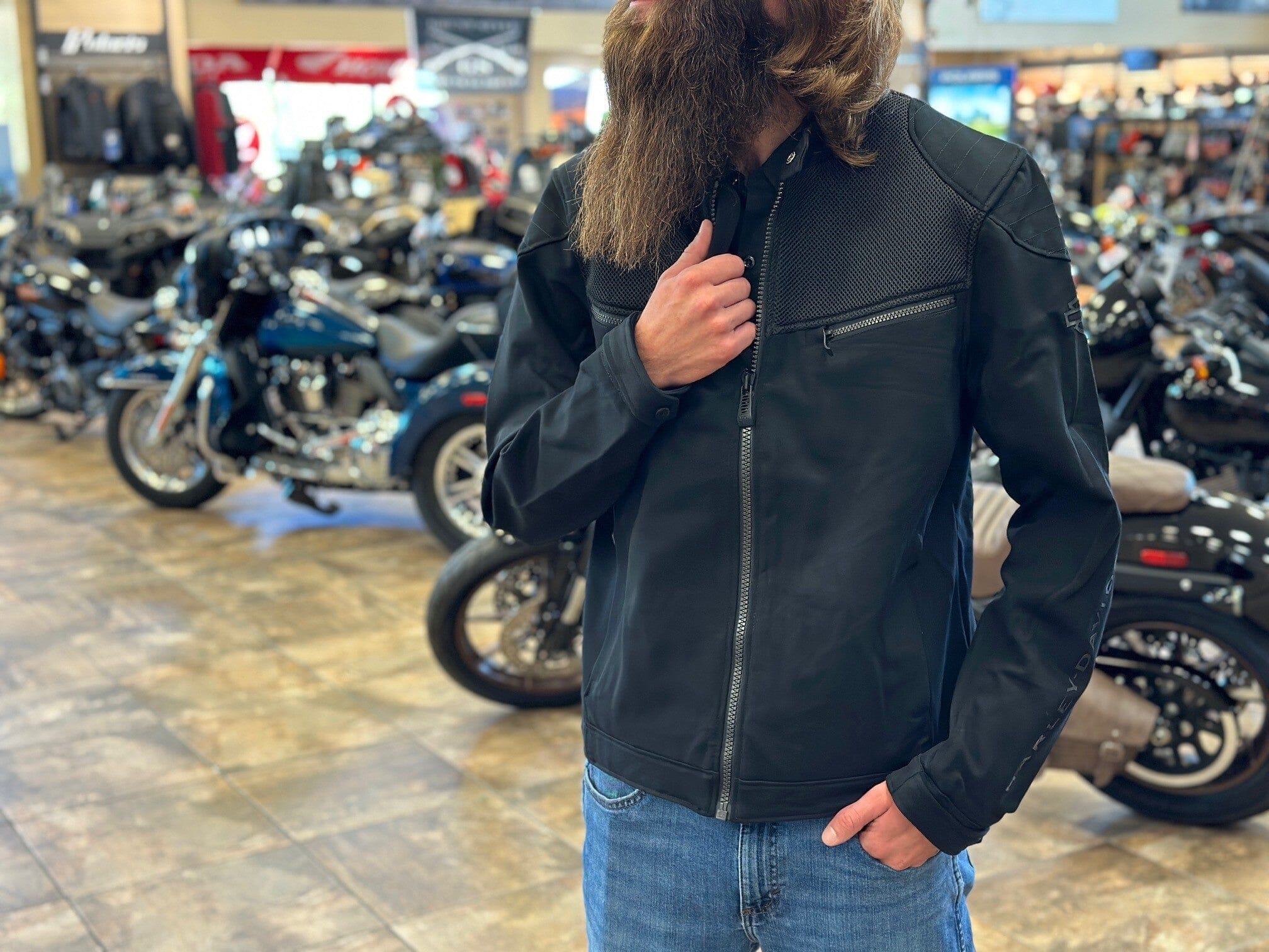 Harley-Davidson® Men's 3D Mesh Accent Casual Jacket - 98419-19VM