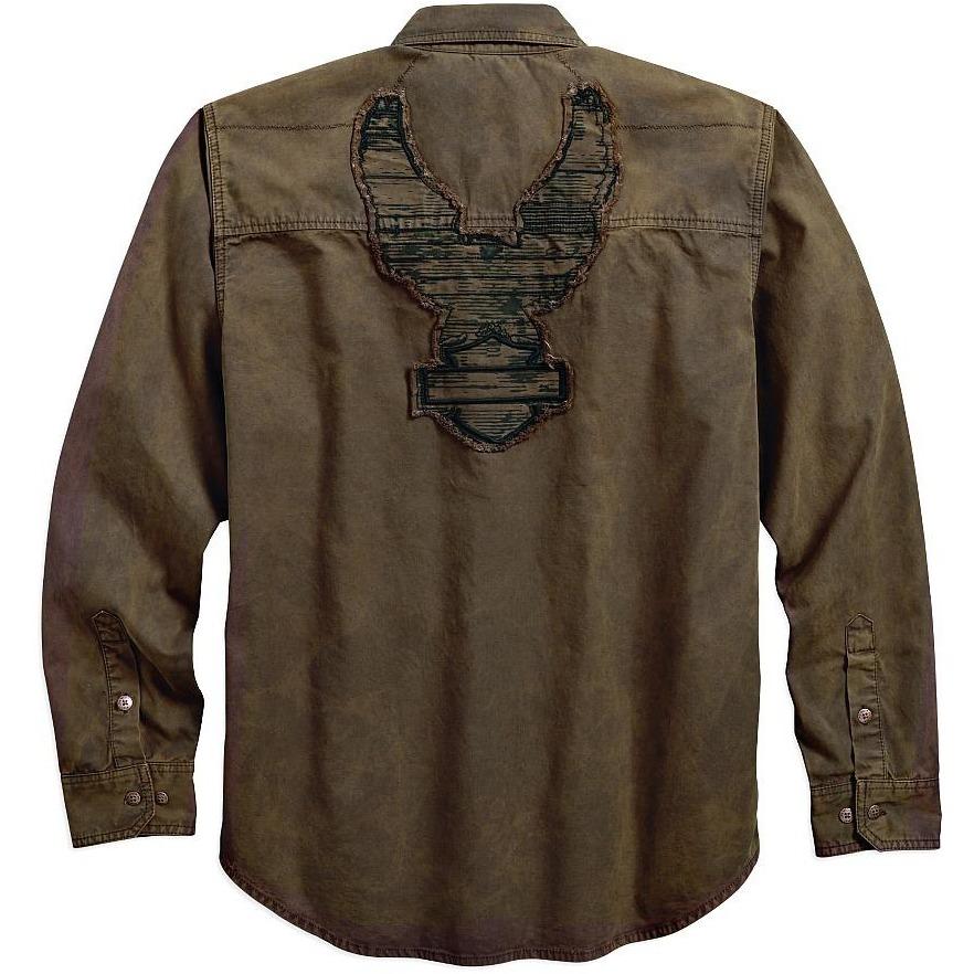 Harley-Davidson® Men's Washed Canvas Shirt | Long Sleeves - 96412-18VM