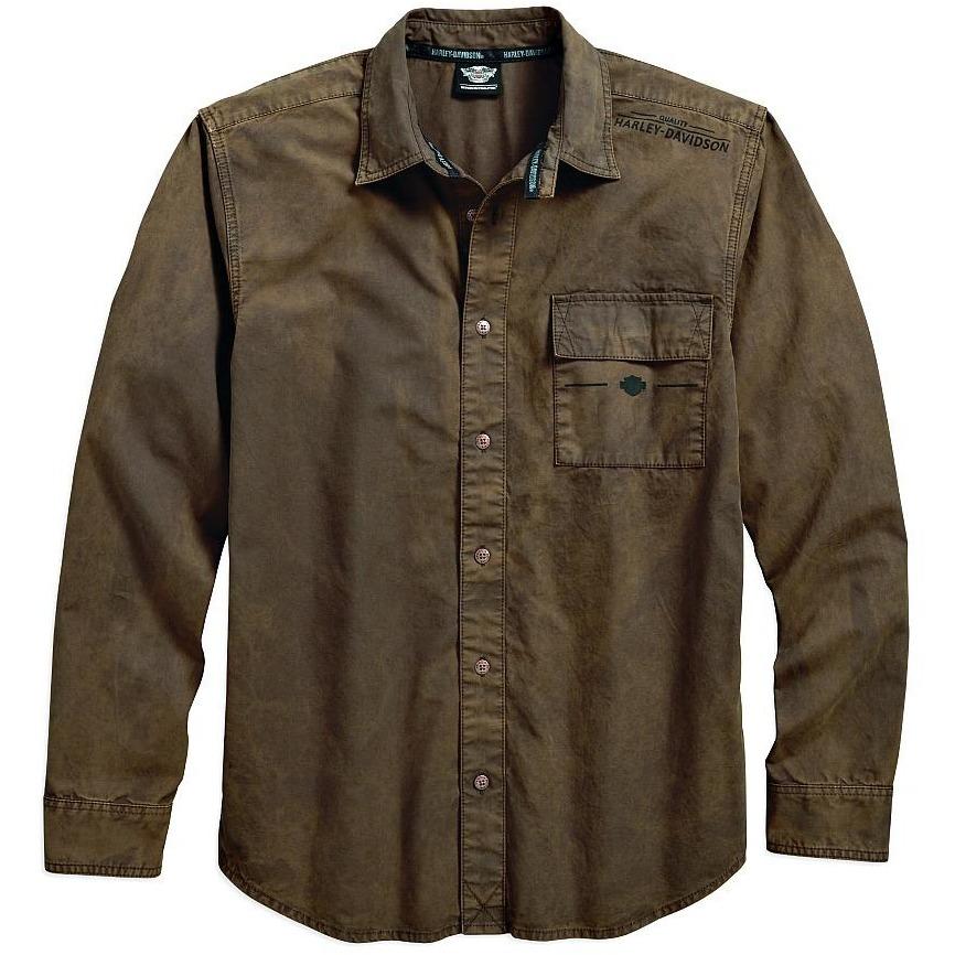 Harley-Davidson® Men's Washed Canvas Shirt | Long Sleeves - 96412-18VM