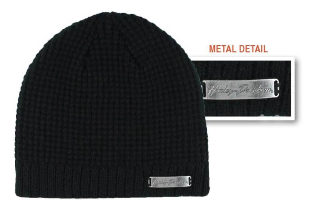 Harley-Davidson® Women's Edgy Metal Detail Knit Beanie Cap KN32130